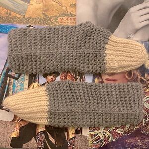 Large Knit Booties Slippers